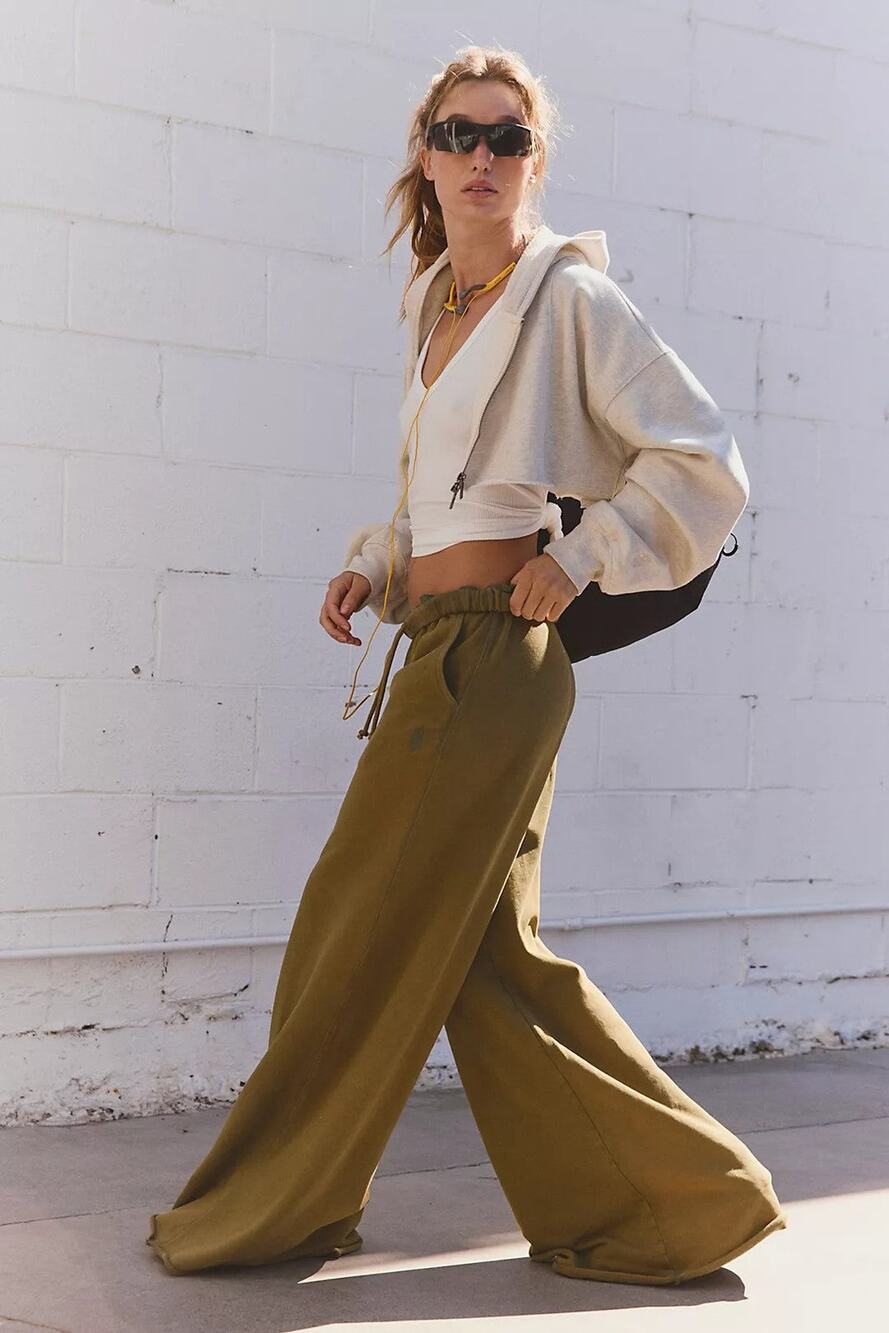Free People Best Of Wide-Leg Low-Rise Cotton Pants - XS